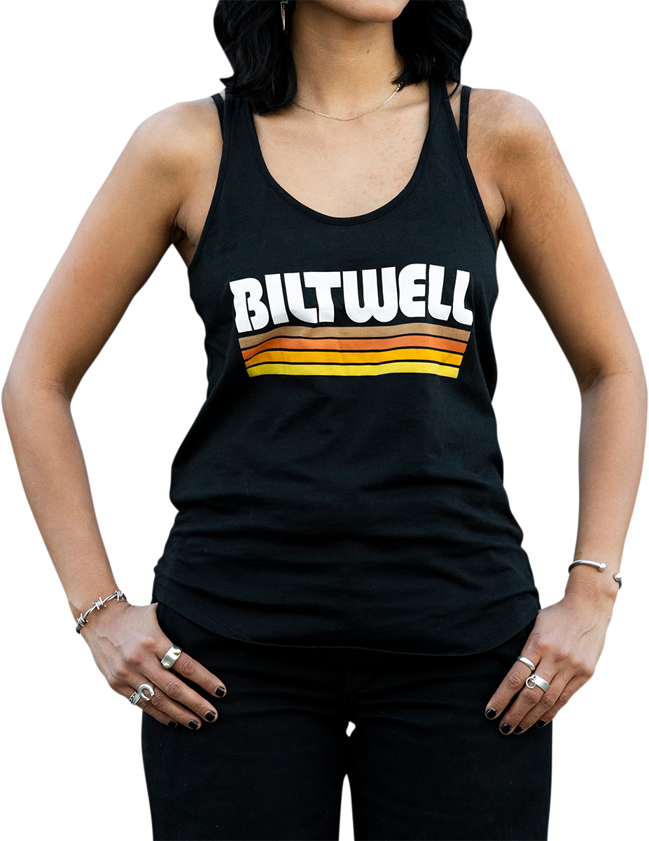 BILTWELL Camiseta sin mangas de surf para mujer - Negro - Grande 8142-045-004
