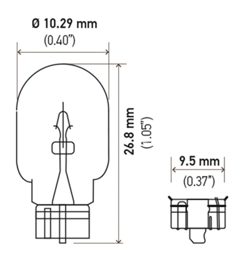 Hella Bulb 2825 12V 5W 4CP W2.1x9.5d T3.25 LA2825