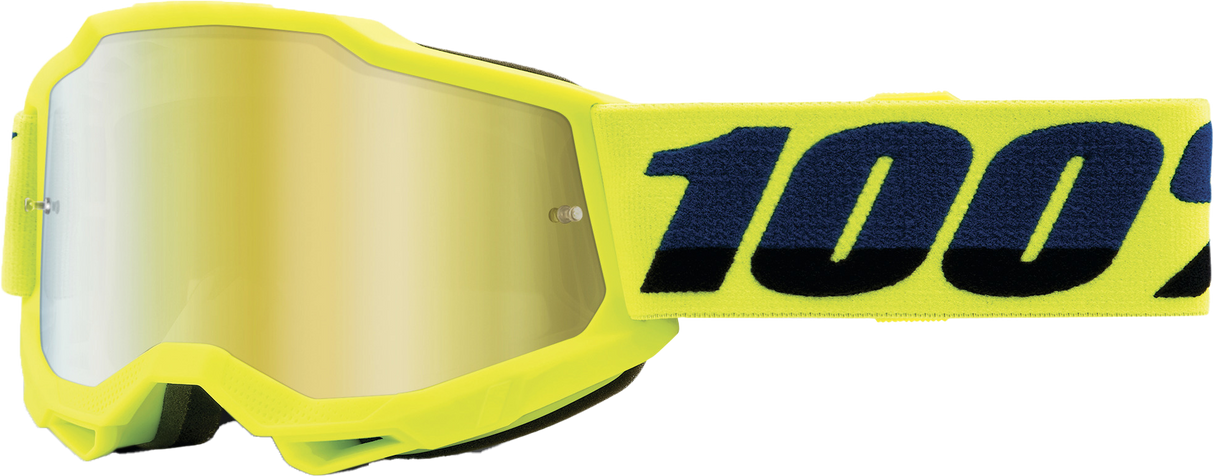 100% Accuri 2 Junior Brille, Fluogelb, verspiegelte Goldlinse, 50025-00001