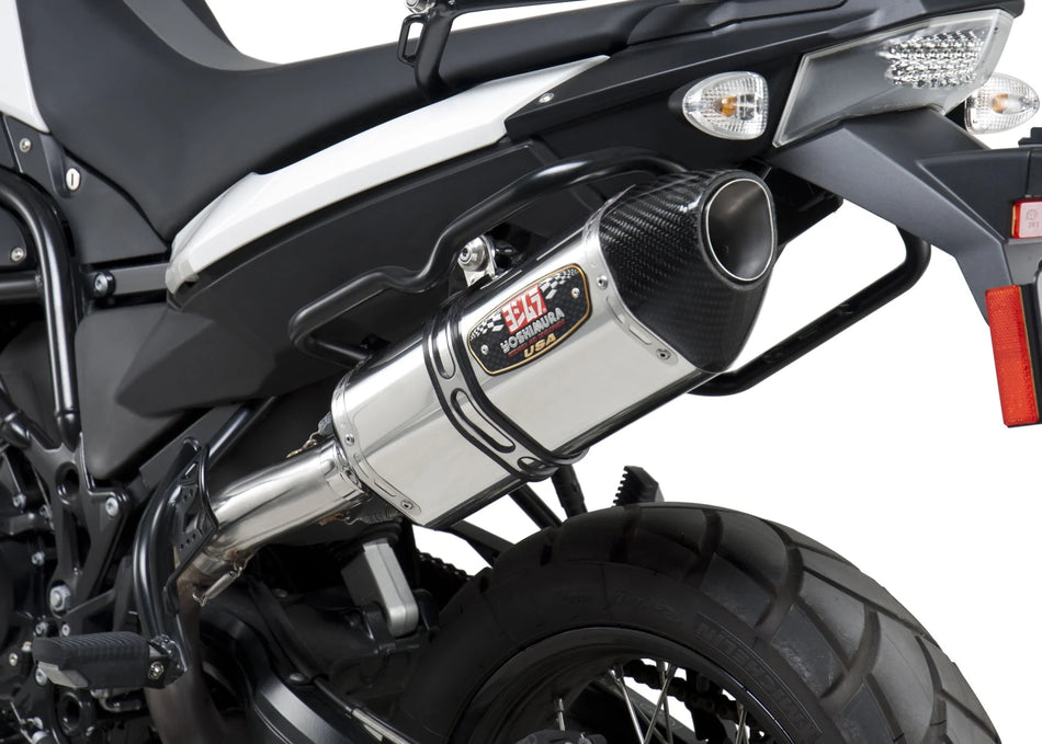 Yoshimura F800gs/F700gs 11-15 R-77 Stainless Slip-On Exhaust, W/ Stainless Muffler