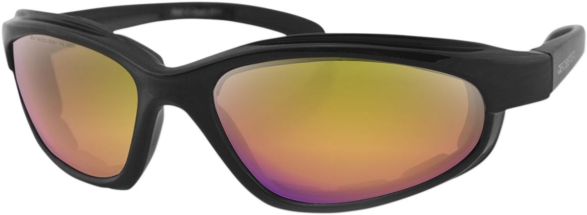 BOBSTER Fat Boy Sunglasses - Matte Black - Purple/Yellow Revo EFB002H