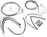 BURLY BRAND Handlebar Cable/Brake Line Kit - Complete - 14" Ape Hanger Handlebars - Stainless Steel B30-1161