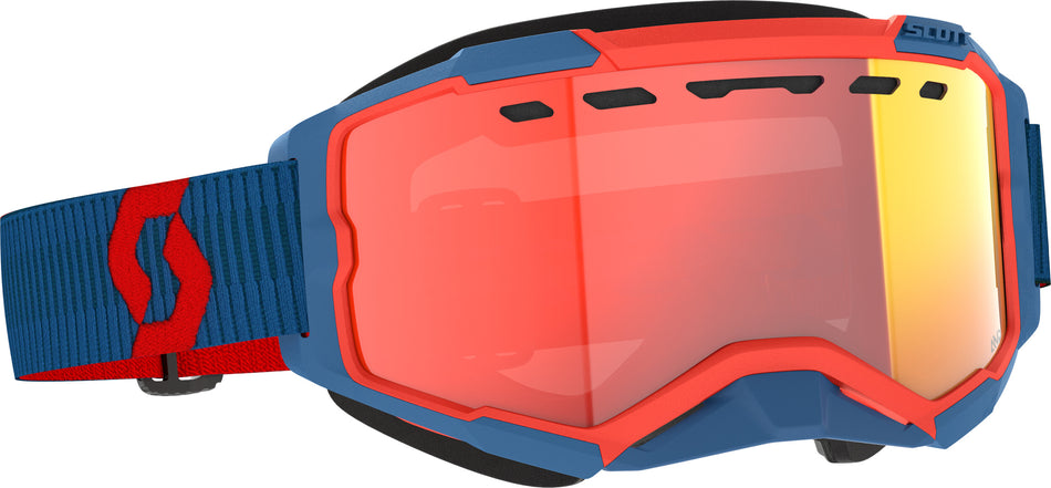 SCOTT Fury Snowcross Ls Goggle Drk Blu/Neon Red Red Chrome 278604-7698341