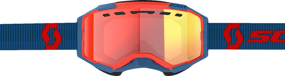 SCOTT Fury Snow Cross Goggle - Dark Blue/Neon Red - Light Sensitive Red Chrome 278604-7698341