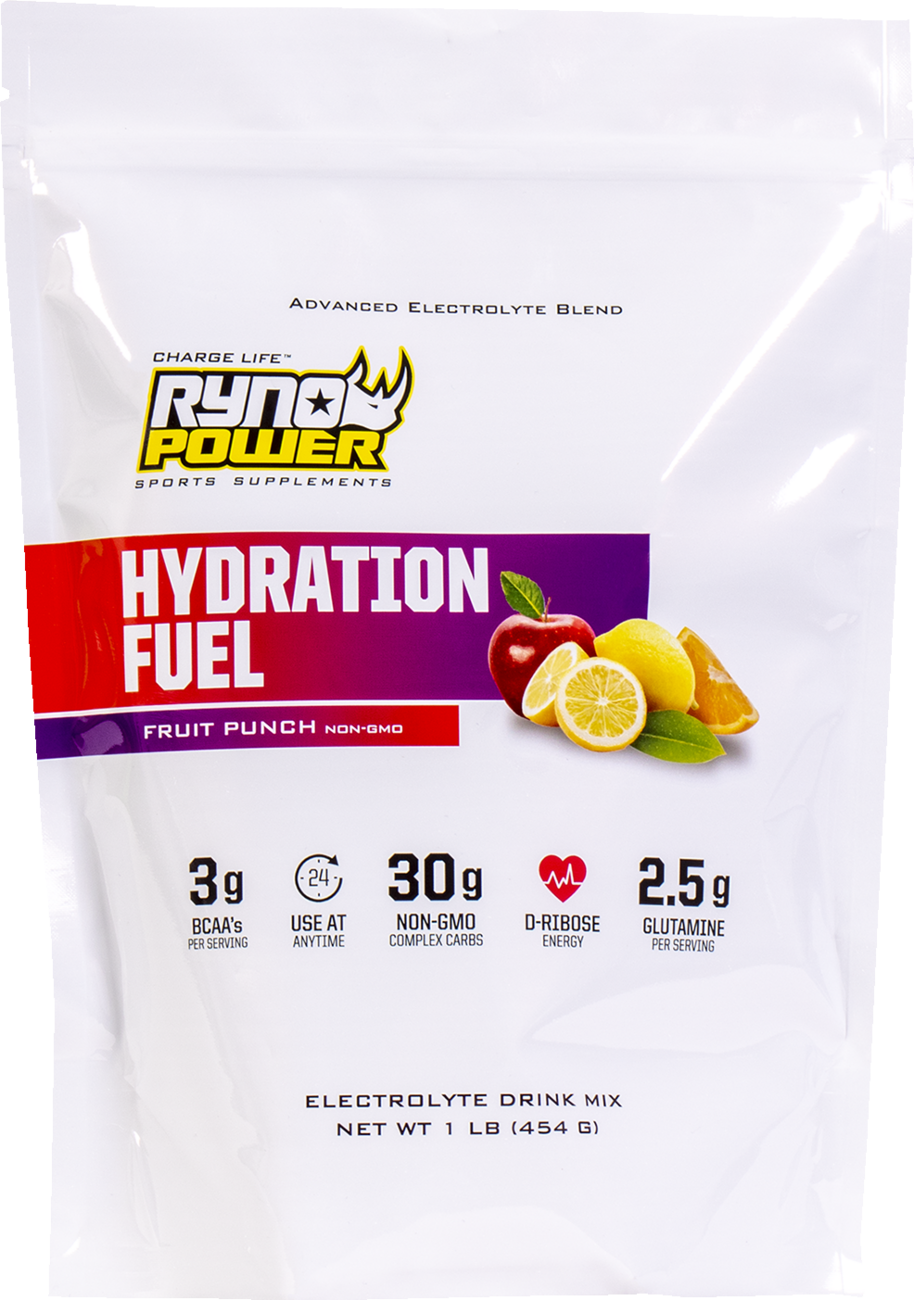 RYNO POWER Hydration Fuel Drink Mix - Fruit Punch - 1 lb - 10 Servings 1LB-HYD-FP