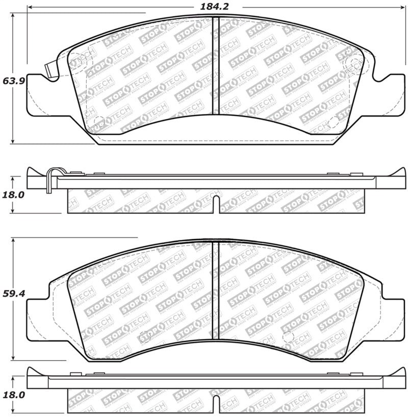 StopTech Street Select Brake Pads - Front/Rear 305.1363