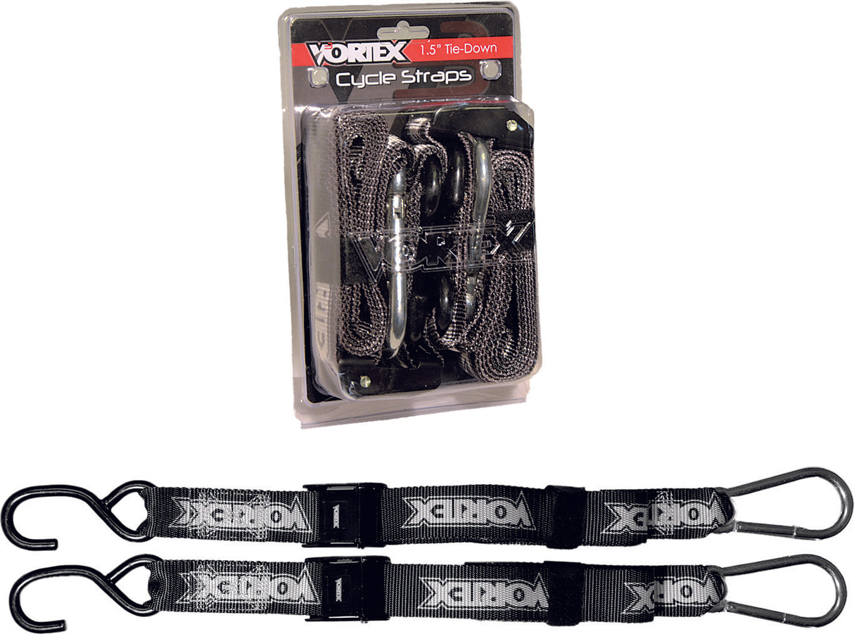 VORTEX Tie Downs 1.5" 2/Pk Blk TD122