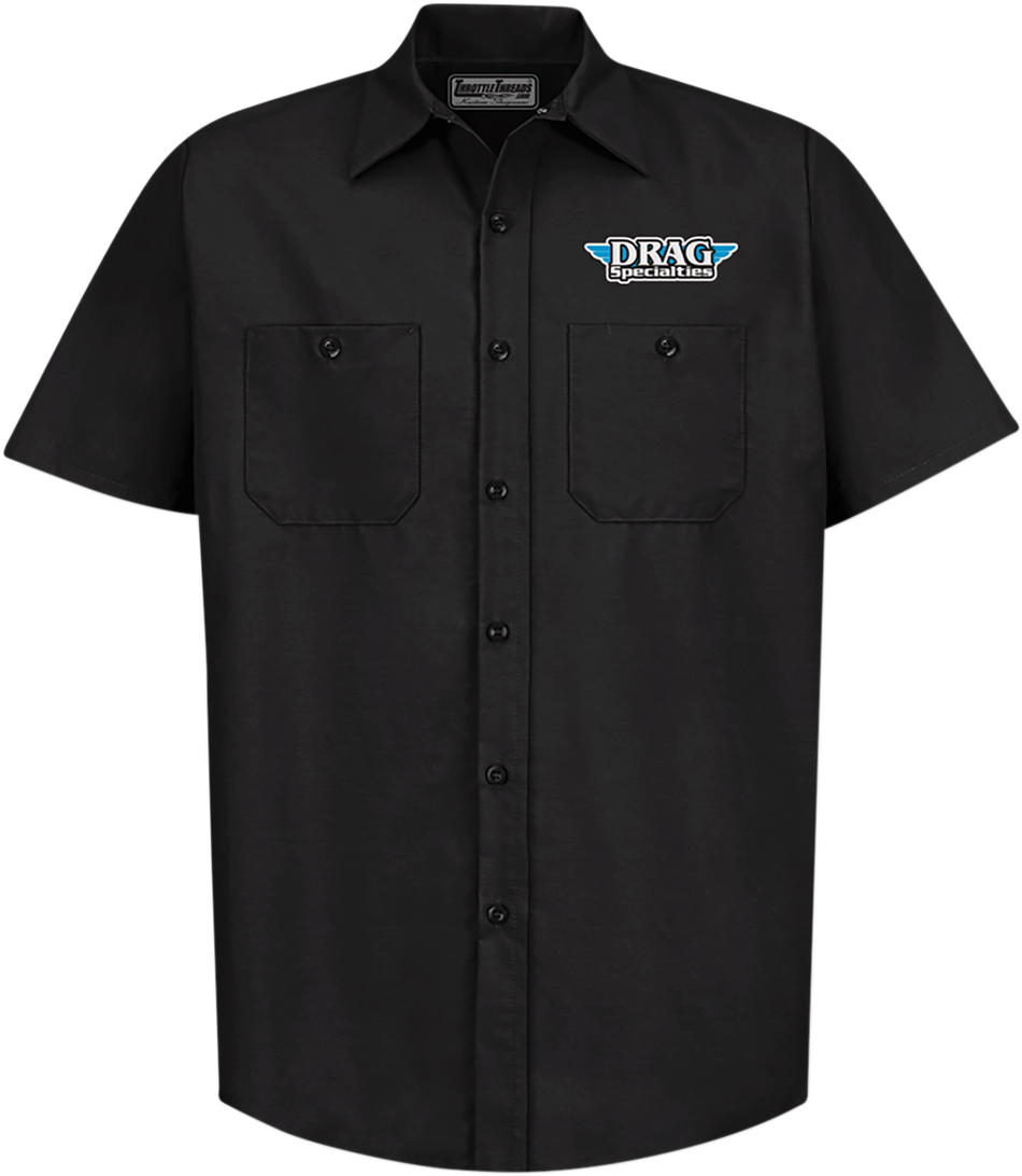 THROTTLE THREADS Drag Specialties Shop Shirt - Black - 2XL DRG31ST24BK2X