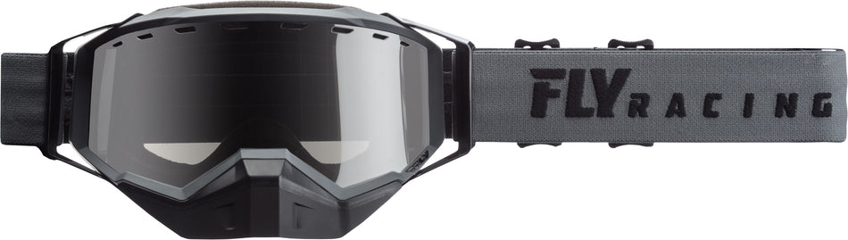 FLY RACING Zone Snow Goggle Grey W/Silver Mirror Smoke Lens FLB-038