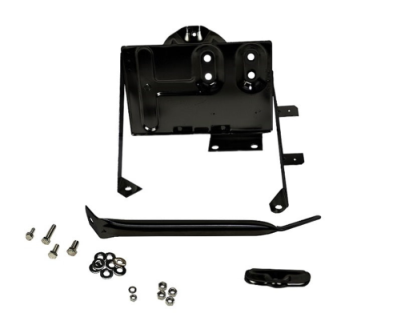 Kentrol 76-86 Jeep CJ Battery Tray with support arm - Powdercoat Black 50498