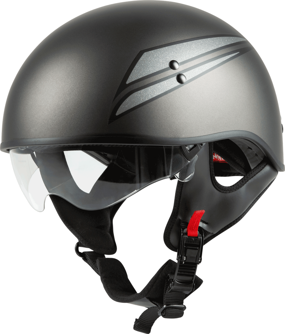 GMAX Hh-65 Half Helmet Union Naked Matte Grey/Silver Md H16510255