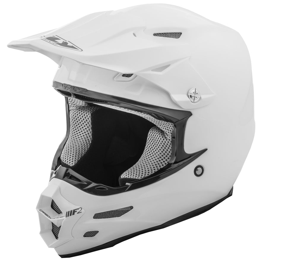 FLY RACING F2 Carbon Solid Helmet White Lg 73-4009L