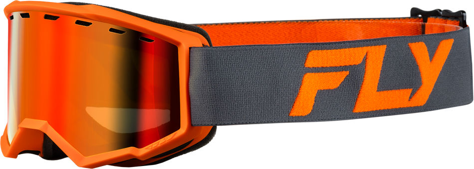 FLY RACING Yth Focus Snow Goggle Char/Org W/ Red Mirror/Amber Lens FLB-24FY3