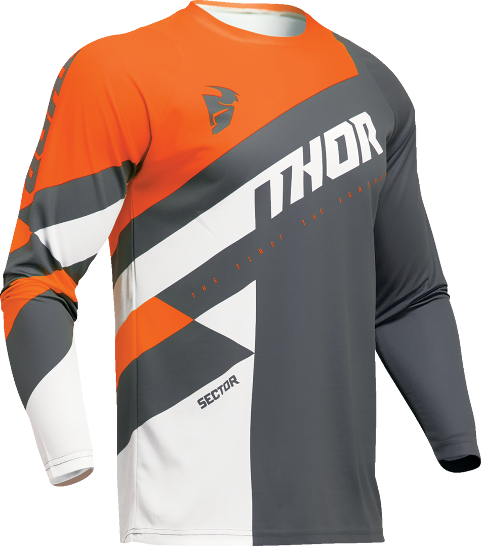 THOR Sector Checker Jersey - Charcoal/Orange - Large 2910-7589