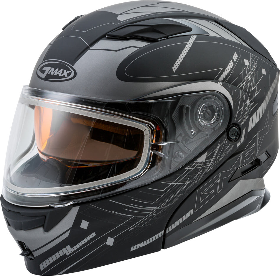 GMAX Md-01s Modular Wired Snow Helmet Matte Black/Silver Xs G2011453D TC-17-ECE