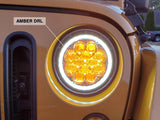 Raxiom 97-18 Jeep Wrangler TJ/JK Axial Spider LED Headlight w/ Amber DRL- Chrome Hsng (Clear Lens) J108047