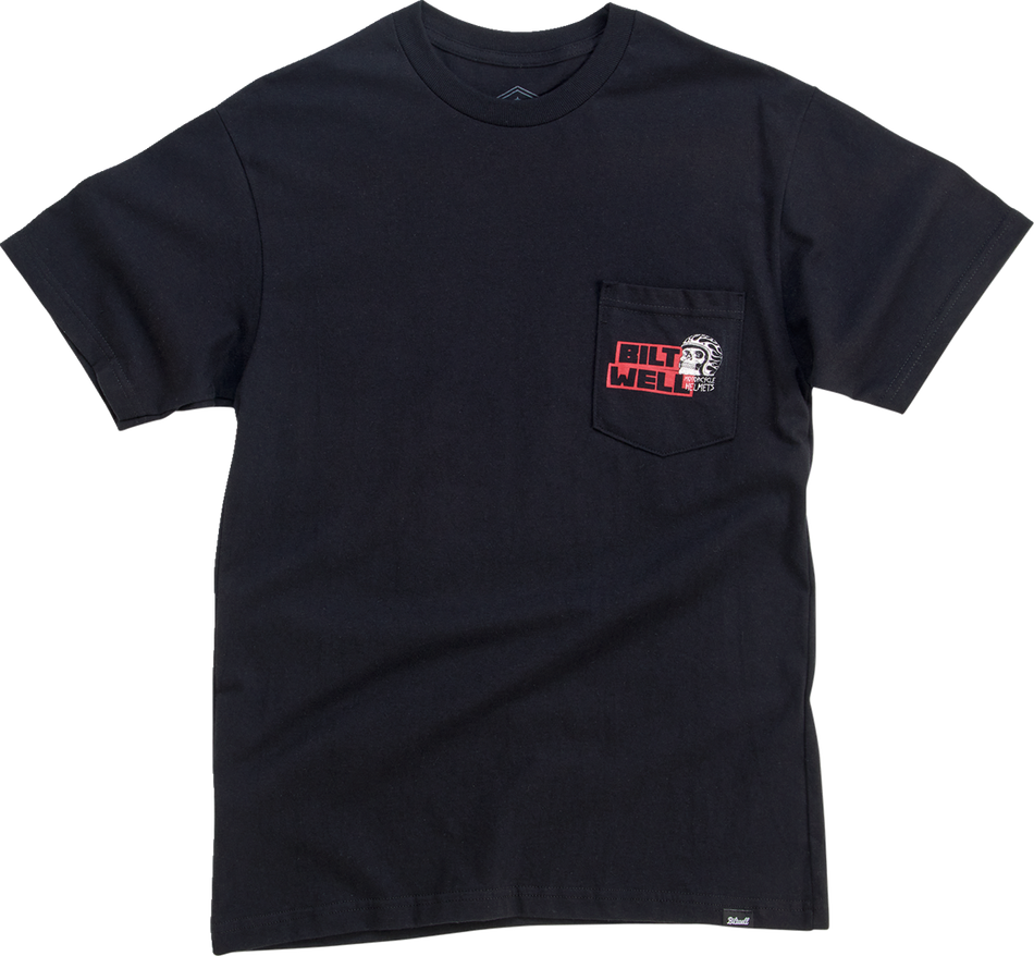 BILTWELL Camiseta con bolsillo de calavera - Negro - Pequeña 8102-077-002 
