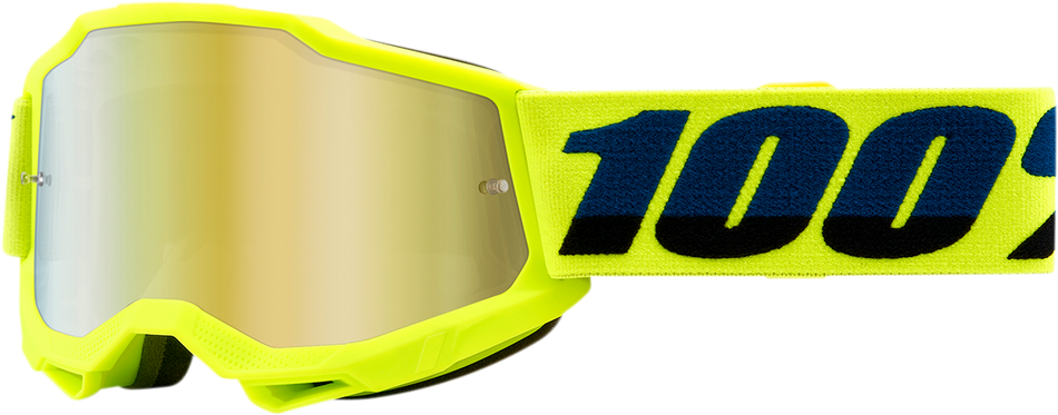 100% Youth Accuri 2 Goggles - Fluo Yellow - Gold Mirror 50025-00001