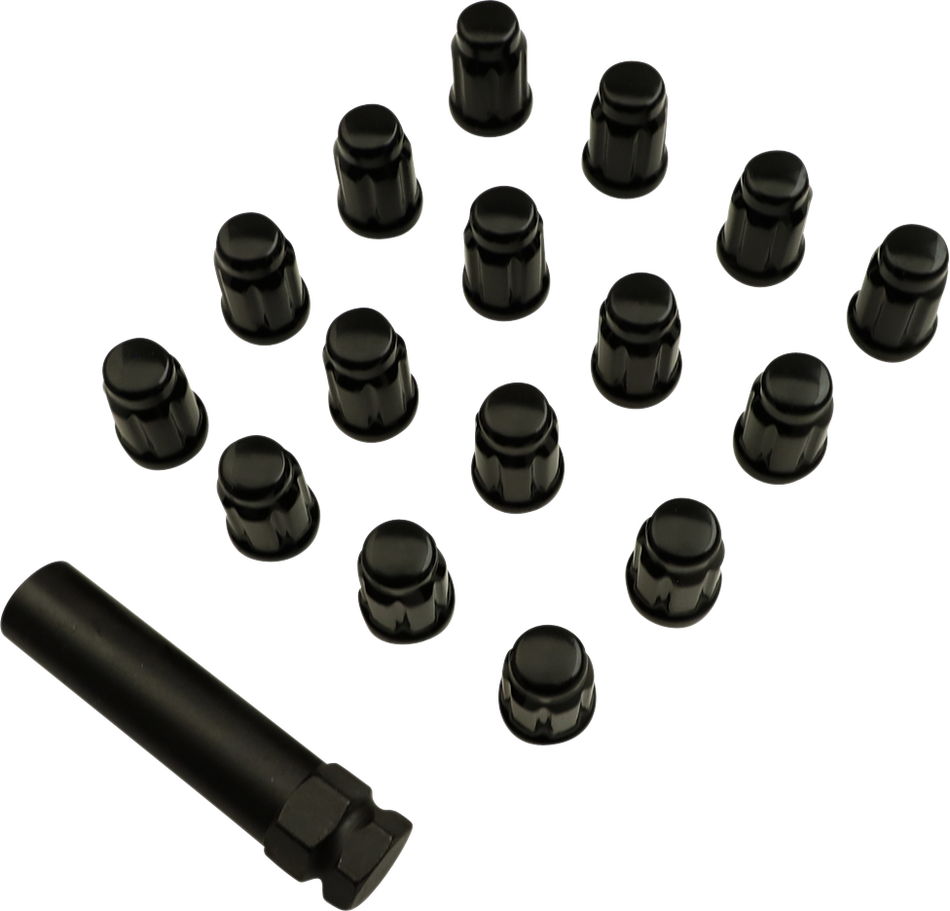 MOOSE UTILITY Lug Nut - Splined - 10 mm - Black - 16 Pack SPMO3808BL4