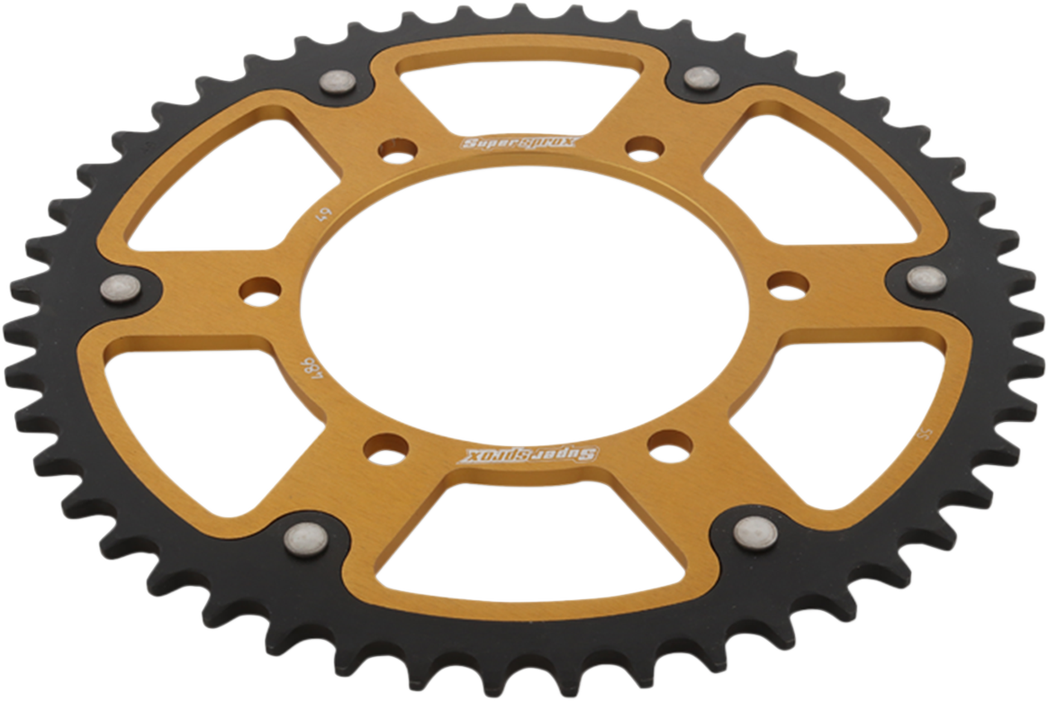 SUPERSPROX Stealth Rear Sprocket - 49 Tooth - Gold - Kawasaki/Yamaha/Suzuki RST-486-49-GLD