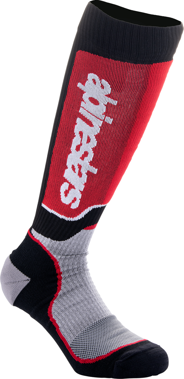 ALPINESTARS Youth MX Plus Socks - Black/Red/Gray - Medium/Large 4742324-1215-ML