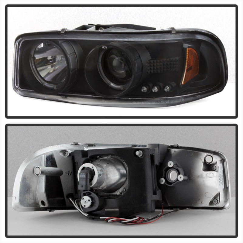 Spyder GMC Sierra 1500/2500/3500 99-06 Projector Headlights LED Halo LED Black PRO-YD-CDE00-HL-BK 5009357