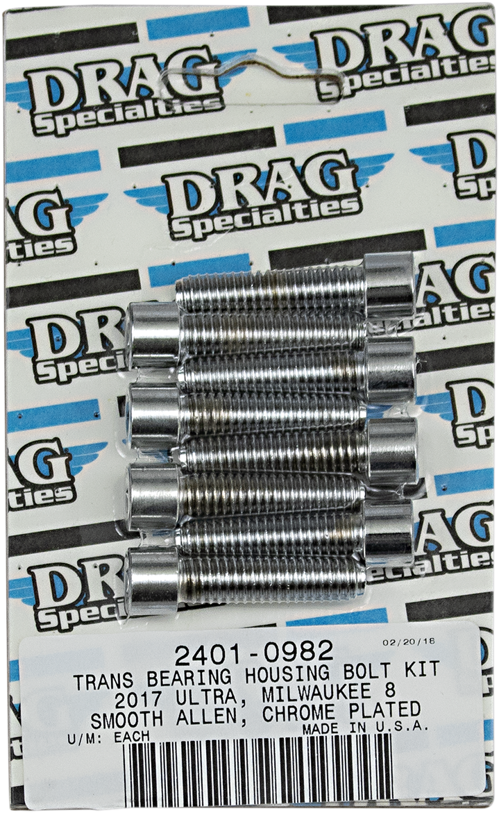 DRAG SPECIALTIES Getriebelager-Glattbolzensatz - Chrom - M8 MK783S