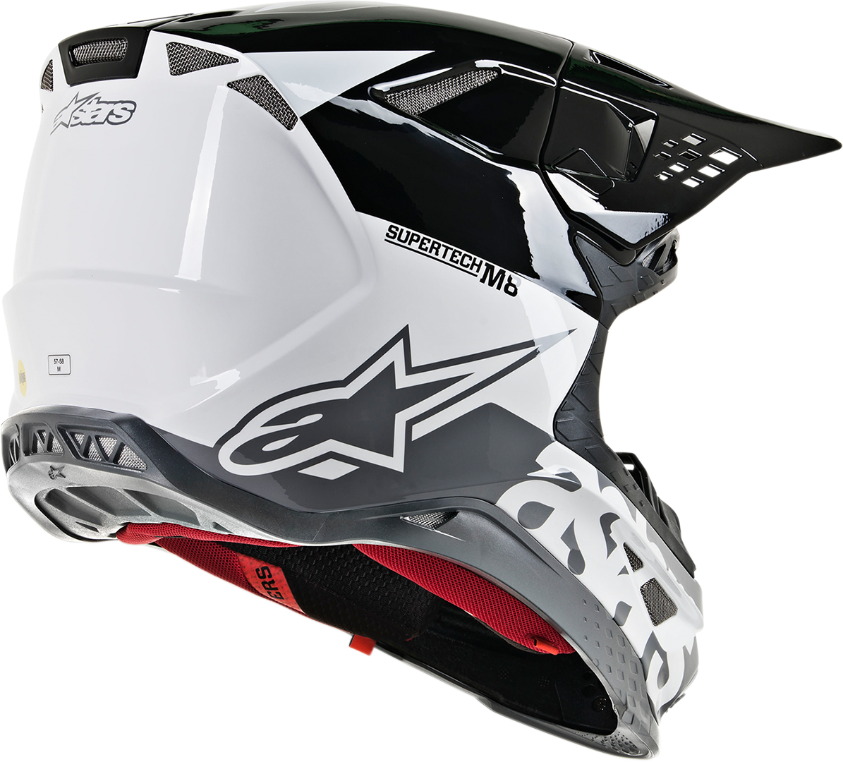 ALPINESTARS Supertech M8 Helmet - Radium - MIPS - White/Black/Mid Gray Glossy - 2XL 8301519-2182-2X