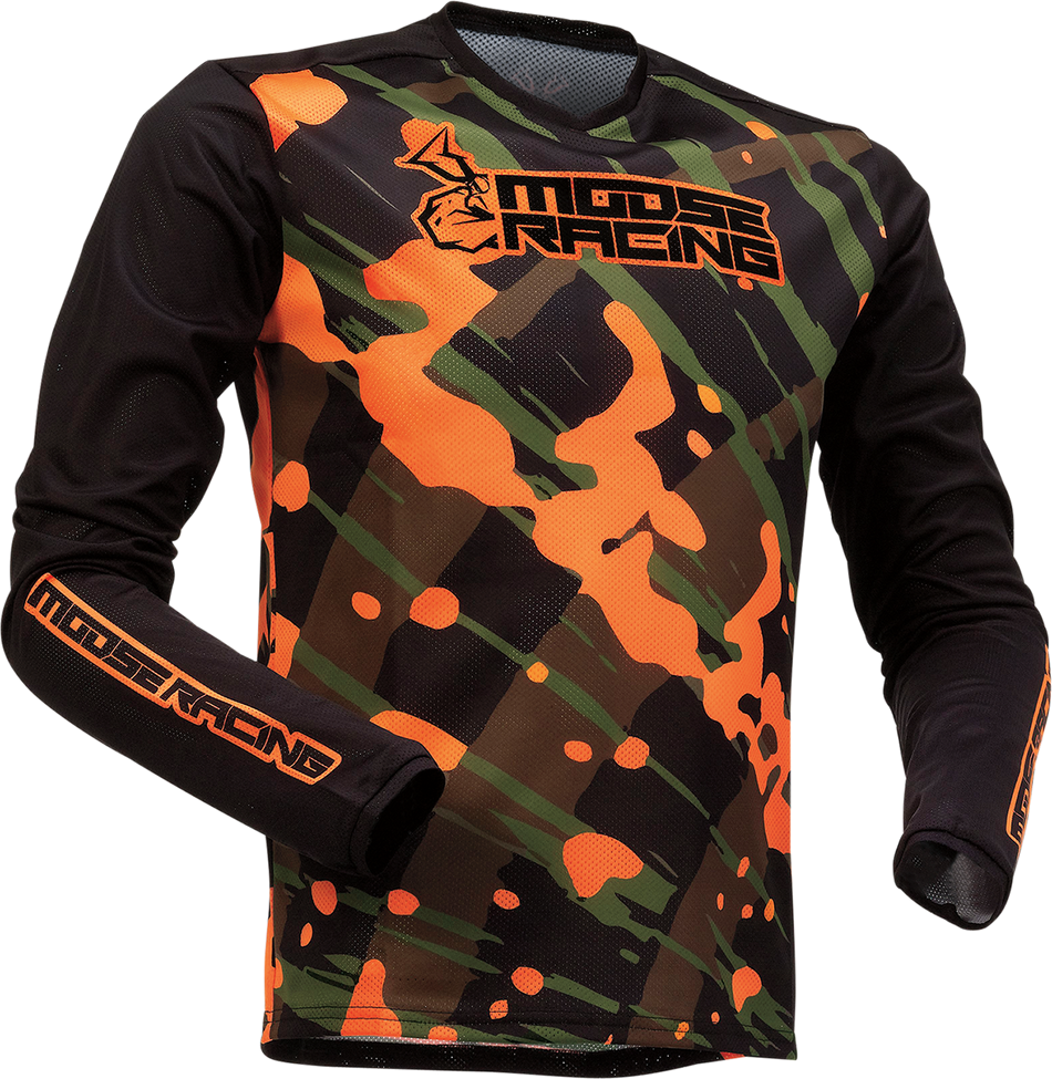 MOOSE RACING Youth Agroid Mesh Jersey - Olive/Orange - Small 2912-2175