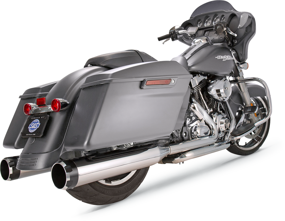 S&S CYCLE Mufflers - Chrome - Black Thruster NOW HAVE ALL BLK END CAPS 550-0664