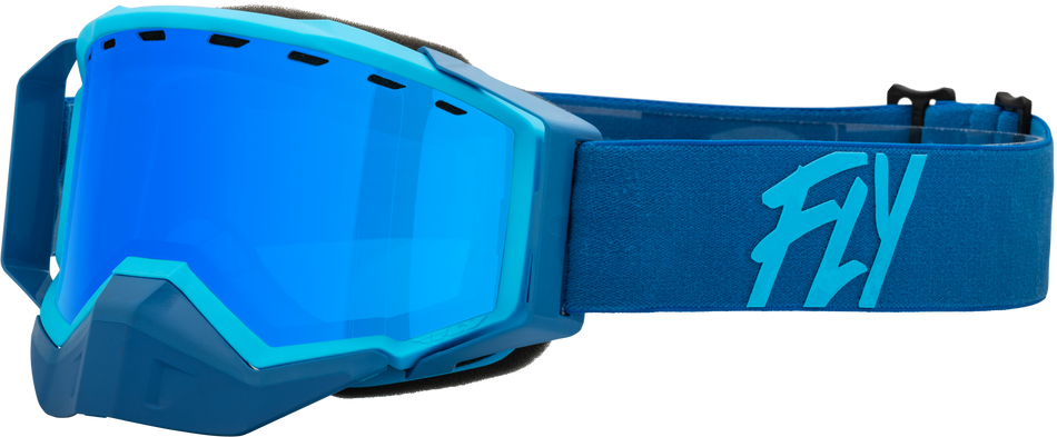 FLY RACING Zone Snow Goggle Blu/Light Blu W/ Sky Blue Mirror/Blue Lens 37-50272