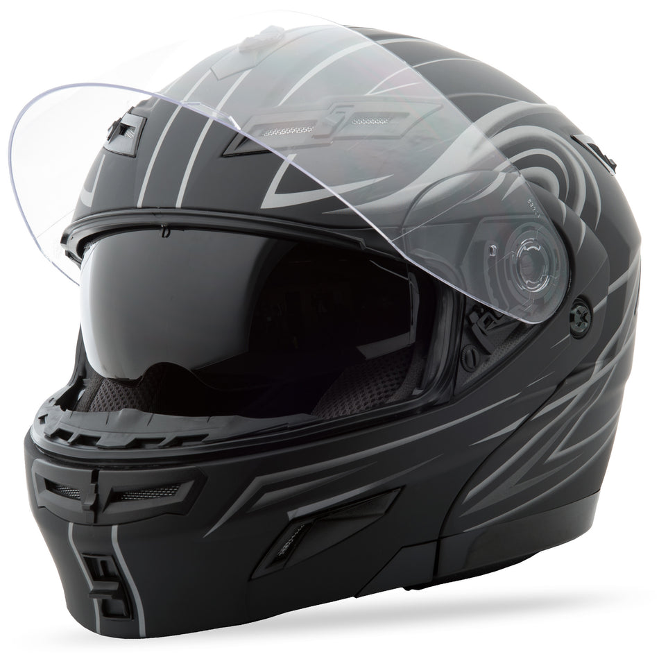 GMAX Gm-54 Modular Helmet Derk Matte Black/Silver Md G1540395 F.TC-12