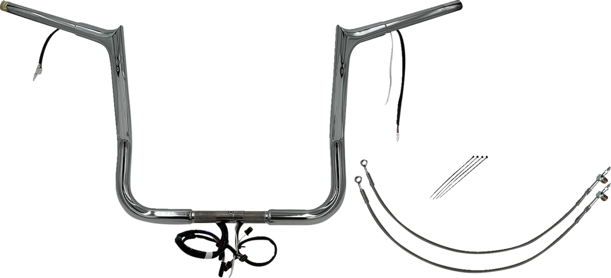 FAT BAGGERS INC. Handlebar Kit - Pointed Top - 14" - Chrome 901214