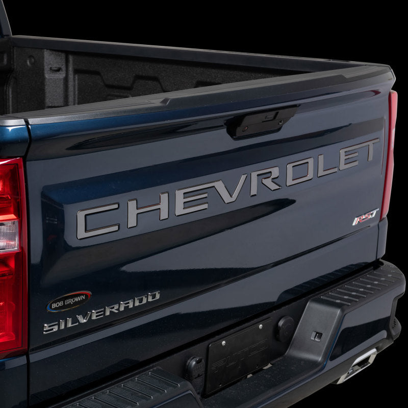 Putco 2020 Chevy Silv 2500/3500 Blk Platinum Tailgate Letters - CHEVROLET - Stamped Version 55551BPGM