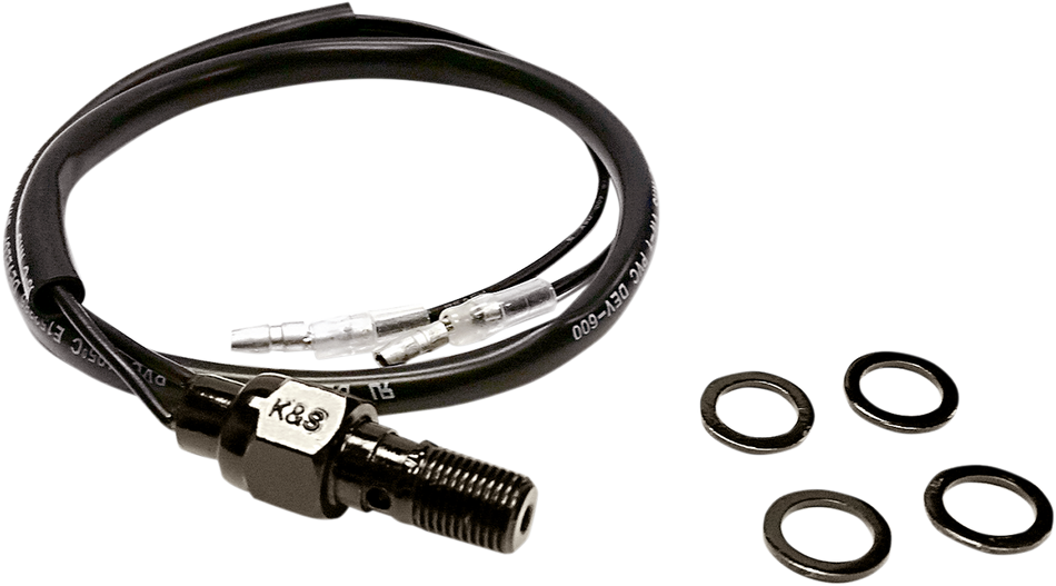 K&S TECHNOLOGIES Hydraulic Brake Light Switch - 1 mm - Black 12-0011B