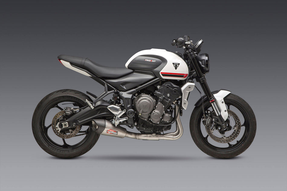 Yoshimura Trident 21-23 / 22 Tiger Sport 660 Race At2 Stainless Full Exhaust,  Stainless Muffler 19660ap520