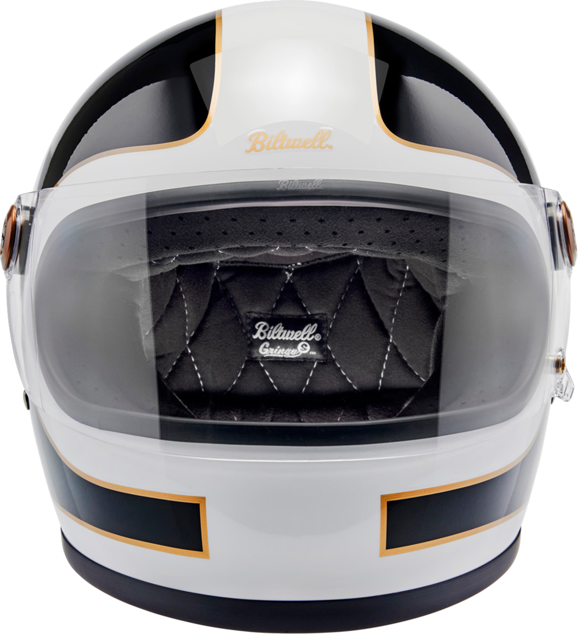 BILTWELL Gringo S Helmet - Gloss White/Black Tracker - 2XL 1003-566-506