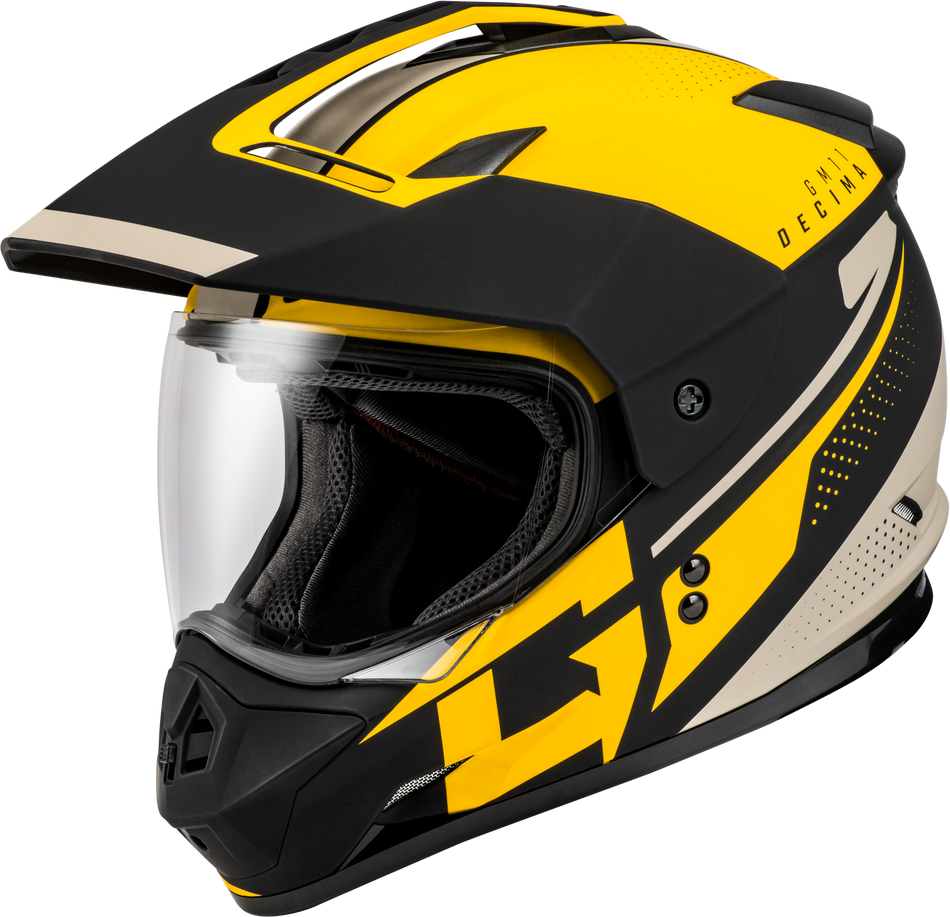 GMAX Gm-11 Decima Helmet Matte Black/Yellow/Grey 3x A11161229