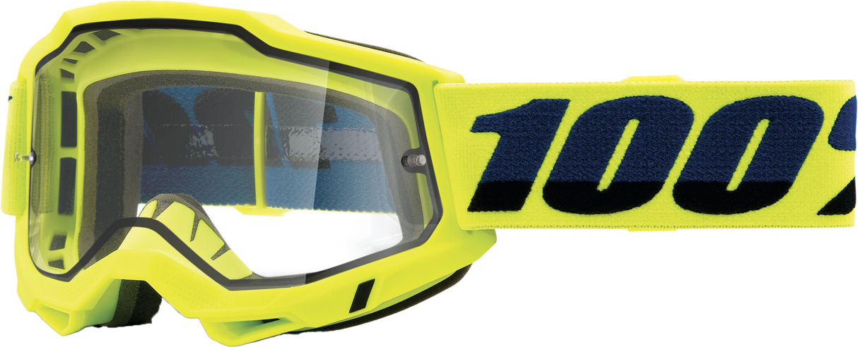 100% Accuri 2 Enduro Moto Goggle Fluo Yellow Clear Lens 50015-00003