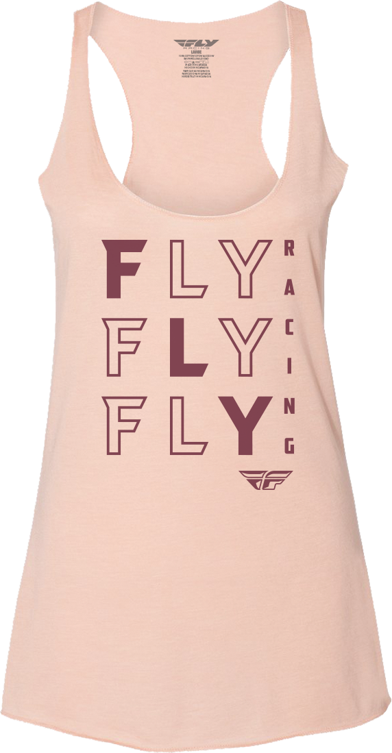 FLY RACING Women's Fly Tic Tac Toe Tank Peach 2x 356-61632X