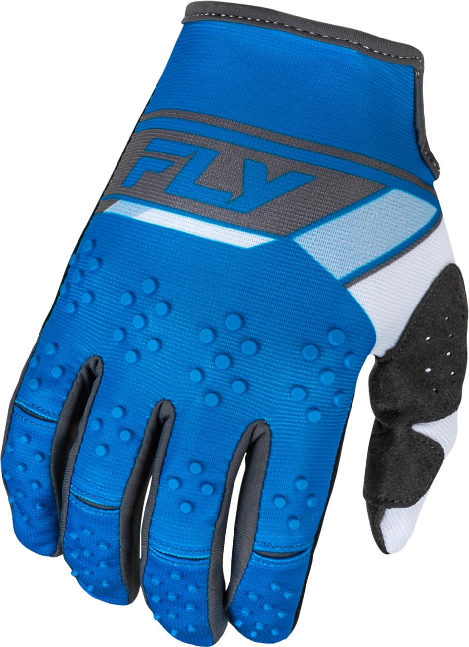 FLY RACING Kinetic Prix Gloves Bright Blue/Charcoal 2x 377-4102X