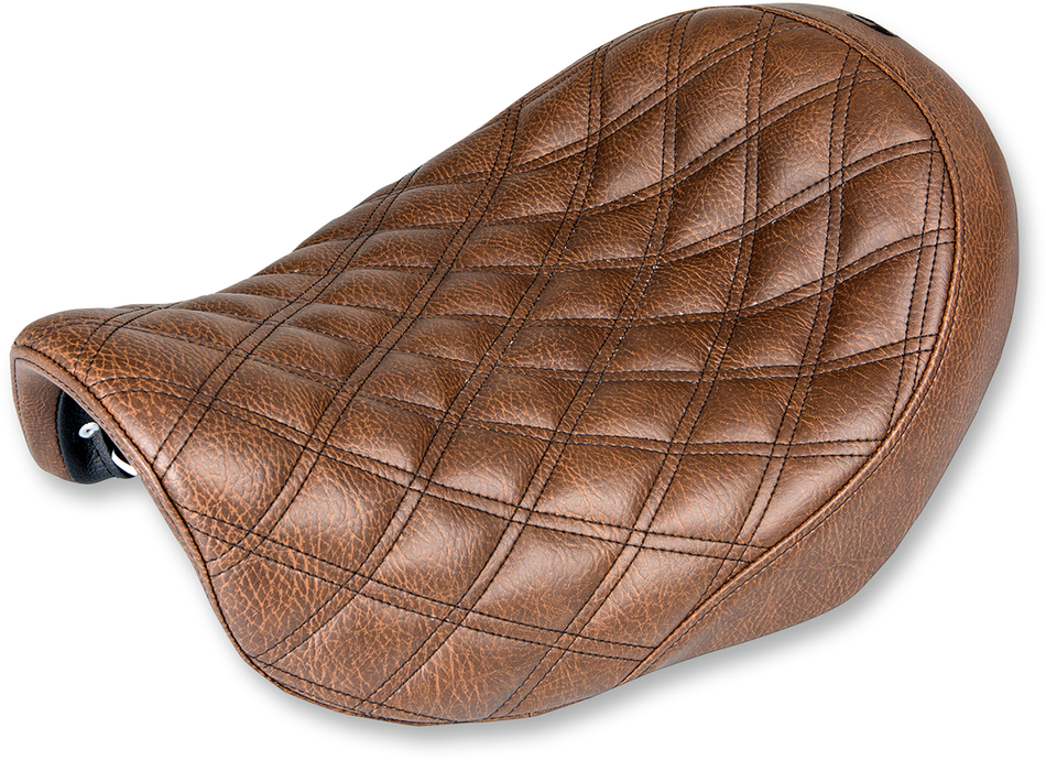 SADDLEMEN Renegade Solo Seat - Lattice Stitched - Brown - Dyna 804-04-002BLS