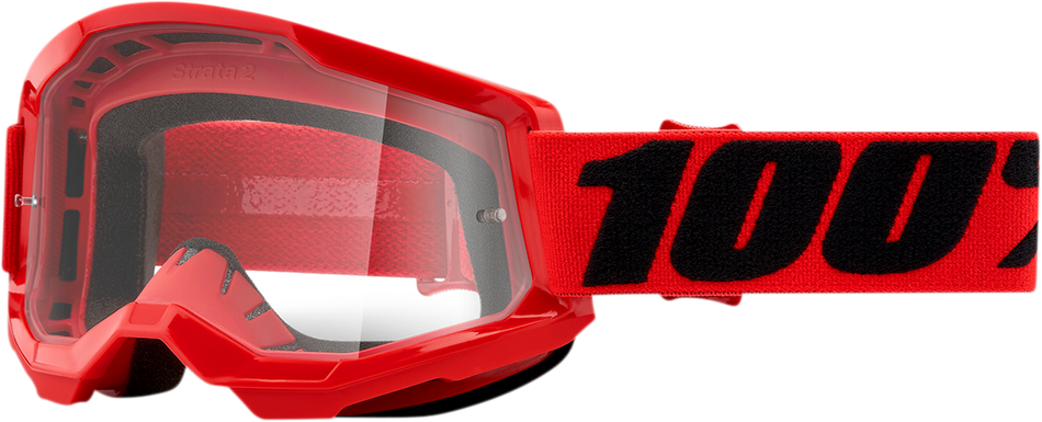 100% Strata 2 Goggles - Red - Clear 50027-00004