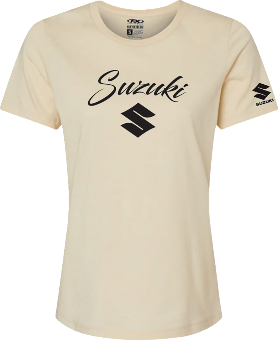 FACTORY EFFEX Women's Suzuki Script T-Shirt - Heather Cream - Small 27-87440