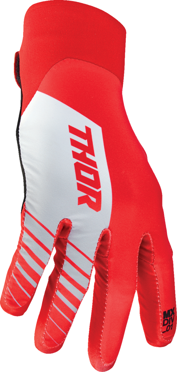 THOR Agile Gloves - Analog - Red/White - Large 3330-7660