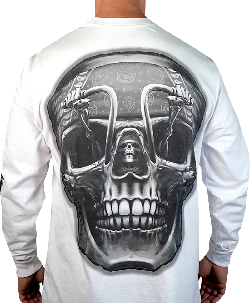 LETHAL THREAT Death Rider Long-Sleeve T-Shirt - White - Large LS20876L