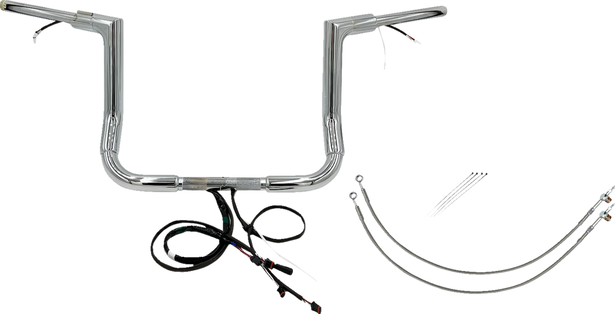 FAT BAGGERS INC. Handlebar Kit - Flat Top - 12" - Chrome 602212