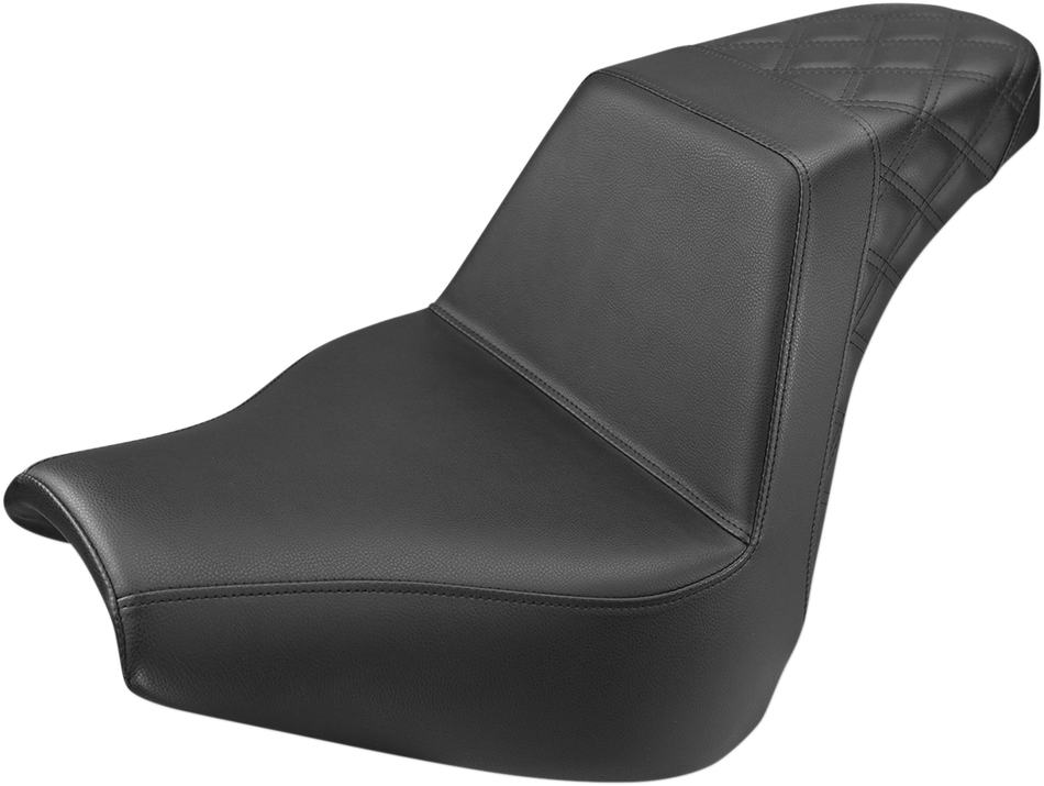 SADDLEMEN Step-Up Seat - Rear Lattice Stitch - Black 818-31-173
