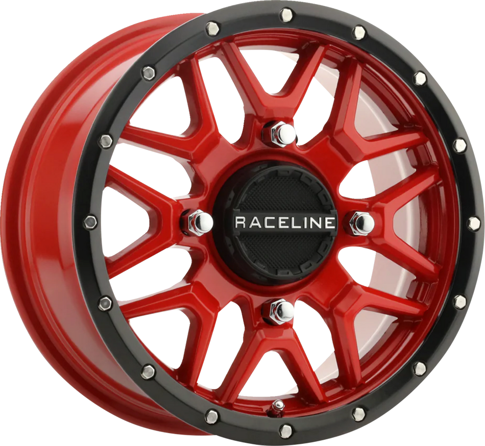 RACELINE WHEELS Wheel - Krank - Simulated Beadlock - Front/Rear - Red - 14x7 - 4/110 - 5+2 (+10 mm) A94R-47011+10