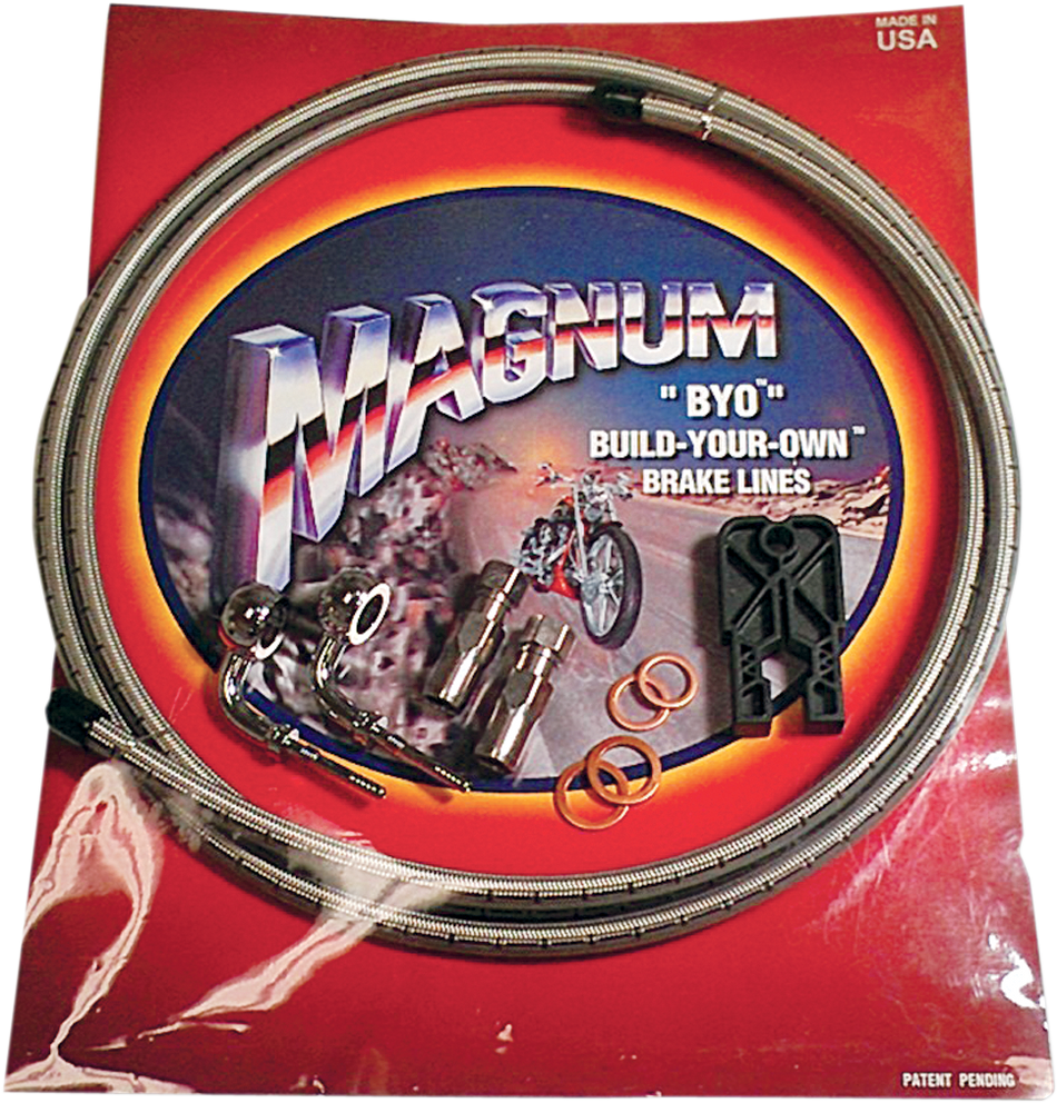 MAGNUM Brake Line Kit - Single Disc - 7/16"-Straight - 6' - Stainless Steel 396700A
